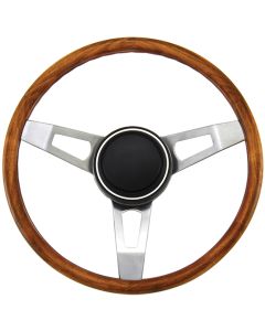 Grant ® - 15 Inch Hardwood Walnut Classic Series Nostalgia Steering Wheel with Steel Nickel Plate 3-Spoke Design and Horn Button (246)