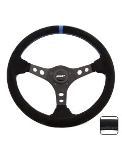 Grant ® - Black Rubber Racing Steering Wheel with 3-Spoke Design and Blue Marker (696)