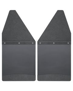 Husky Liners ® - Black Kick Back Mud Flaps 12" Wide with Black Top and Black Weight (17101)