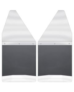 Husky Liners ® - Black Kick Back Mud Flaps 12" Wide with Stainless Steel Top and Weight (17097)