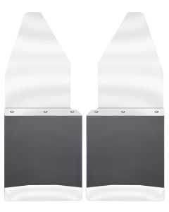 Husky Liners ® - Black Kick Back Mud Flaps 12" Wide with Stainless Steel Top and Weight (17099)