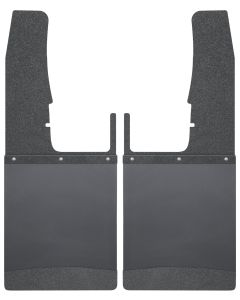 Husky Liners ® - Black Kick Back Mud Flaps Front 12" Wide with Black Top and Black Weight (17103)