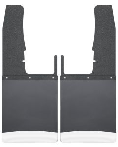 Husky Liners ® - Black Kick Back Mud Flaps Front 12" Wide with Black Top and Stainless Steel Weight (17102)