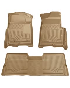 Husky Liners ® - WeatherBeater™ Tan Custom Footwell Coverage Front and 2nd Seat Floor Liners (98393)