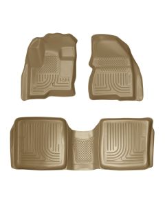 Husky Liners ® - WeatherBeater™ Tan Custom Footwell Coverage Front and 2nd Seat Floor Liners (98743)