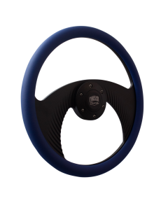 Forever Sharp ® - 14 Inch Black Flight Steering Wheel with Sky Blue Half Wrap Grip (B1001-HW14SB), Main Image
