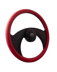 Forever Sharp ® - 14 Inch Black Flight Steering Wheel with Red Half Wrap Grip (B1001-HW14RD), Main Image