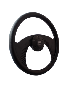 Forever Sharp ® - 14 Inch Black Flight Steering Wheel with Carbon Fiber Vinyl Half Wrap Grip (B1001-HW14CFV)