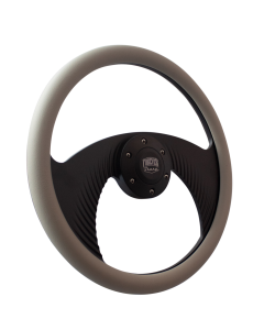 Forever Sharp ® - 14 Inch Black Flight Steering Wheel with Tan Half Wrap Grip (B1001-HW14T)