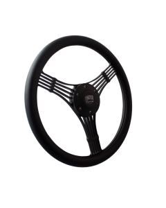 Forever Sharp ® - 14 Inch Black Discord Banjo Steering Wheel with Carbon Fiber Vinyl Vinyl Half Wrap Grip (B1007-HW14CFV)