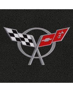 Lloyd Mats Classic Loop Black 3PC Floor Mats For Corvette Convertible, Logo