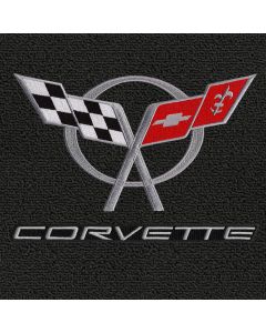 Lloyd Mats Classic Loop Black 3PC Floor Mats For Corvette Coupe, Logo