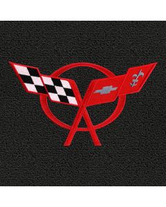 Lloyd Mats Classic Loop Black 3PC Floor Mats For Corvette Coupe, Logo