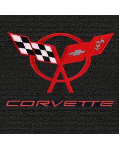Lloyd Mats Classic Loop Black 3PC Floor Mats For Corvette Coupe, Logo
