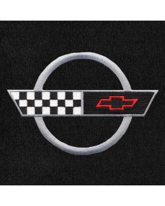 Lloyd Mats Classic Loop Black 3PC Floor Mats For Corvette Coupe, Logo