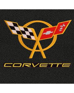 Lloyd Mats Classic Loop Black 3PC Floor Mats For Corvette Coupe, Logo