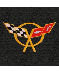 Lloyd Mats Classic Loop Black 3PC Floor Mats For Corvette Coupe, Logo