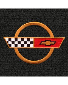 Lloyd Mats Classic Loop Black Front Floor Mats For Chevrolet Corvette, Logo