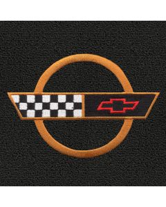 Lloyd Mats Classic Loop Black Front Floor Mats For Chevrolet Corvette, Logo