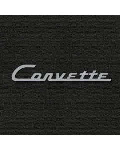 Lloyd Mats Classic Loop Black Front Floor Mats for Corvette C1, Logo