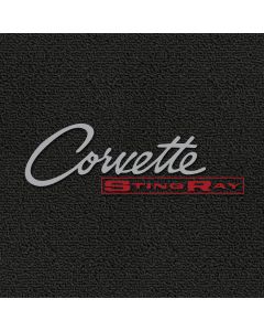 Lloyd Mats Classic Loop Black Front Floor Mats for Corvette C2, Logo
