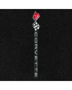 Lloyd Mats Classic Loop Black Front Floor Mats for Corvette C3, Logo