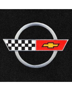 Lloyd Mats Classic Loop Black Front Floor Mats for Corvette C4, Logo