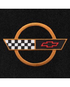 Lloyd Mats Classic Loop Black Front Floor Mats for Corvette C4, Logo