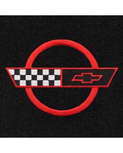 Lloyd Mats Classic Loop Black Front Floor Mats for Corvette C4, Logo