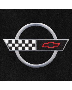 Lloyd Mats Classic Loop Black Front Floor Mats for Corvette C4, Logo