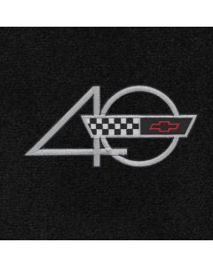 Lloyd Mats Classic Loop Black Front Floor Mats for Corvette C4, Logo