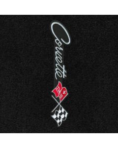 Lloyd Mats Classic Loop Black Front Floor Mats for Corvette C2, Logo