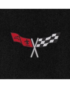 Lloyd Mats Classic Loop Black Front Floor Mats for Corvette C2, Logo