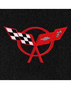 Lloyd Mats Classic Loop Black Front Floor Mats for Corvette C5, Logo