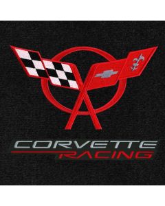 Lloyd Mats Classic Loop Black Front Floor Mats for Corvette C5, Logo