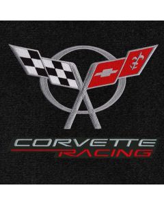 Lloyd Mats Classic Loop Black Front Floor Mats for Corvette C5, Logo