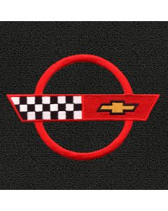 Lloyd Mats Classic Loop Black Small Deck Mat For Corvette Convertible, Logo