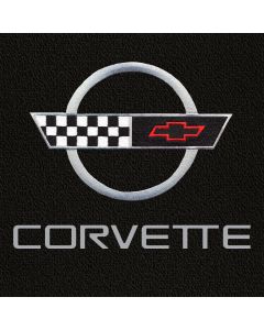Lloyd Mats Classic Loop Black Small Deck Mat For Corvette Convertible, Logo