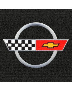 Lloyd Mats Classic Loop Black Small Deck Mat For Corvette Coupe, Logo