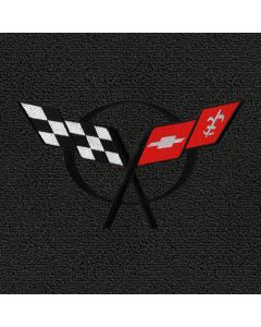 Lloyd Mats Classic Loop Black Standard Deck Mat For Corvette Convertible, Logo