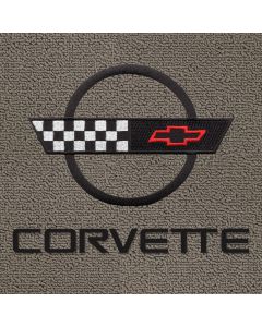Lloyd Mats Classic Loop Grey Front Floor Mats For Chevrolet Corvette, Logo