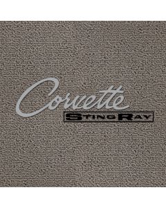 Lloyd Mats Classic Loop Grey Front Floor Mats for Corvette C2, Logo