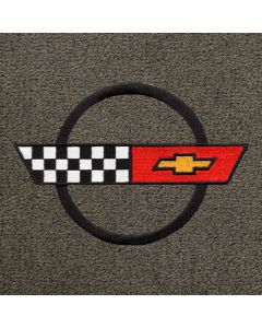 Lloyd Mats Classic Loop Grey Front Floor Mats for Corvette C4, Logo