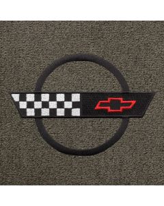 Lloyd Mats Classic Loop Grey Front Floor Mats for Corvette C4, Logo