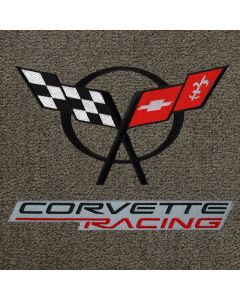 Lloyd Mats Classic Loop Grey Front Floor Mats for Corvette C5, Logo