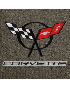 Lloyd Mats Classic Loop Grey Front Floor Mats for Corvette C5, Logo