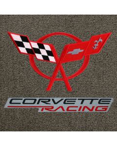 Lloyd Mats Classic Loop Grey Front Floor Mats for Corvette C5, Logo