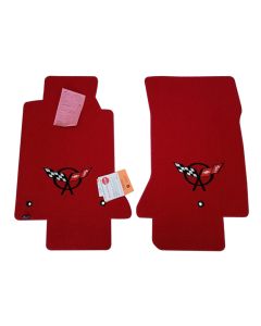 Lloyd Mats Classic Loop Red Front Floor Mats for Corvette C5, Front