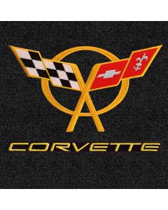 Lloyd Mats LUXE Black 3PC Floor Mats For Corvette Coupe, Logo