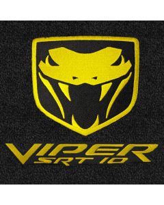 Lloyd Mats ® - LUXE Black 3PC Floor Mats For Dodge SRT-10 with Yellow Viper Snake and Viper SRT-10 Lettering